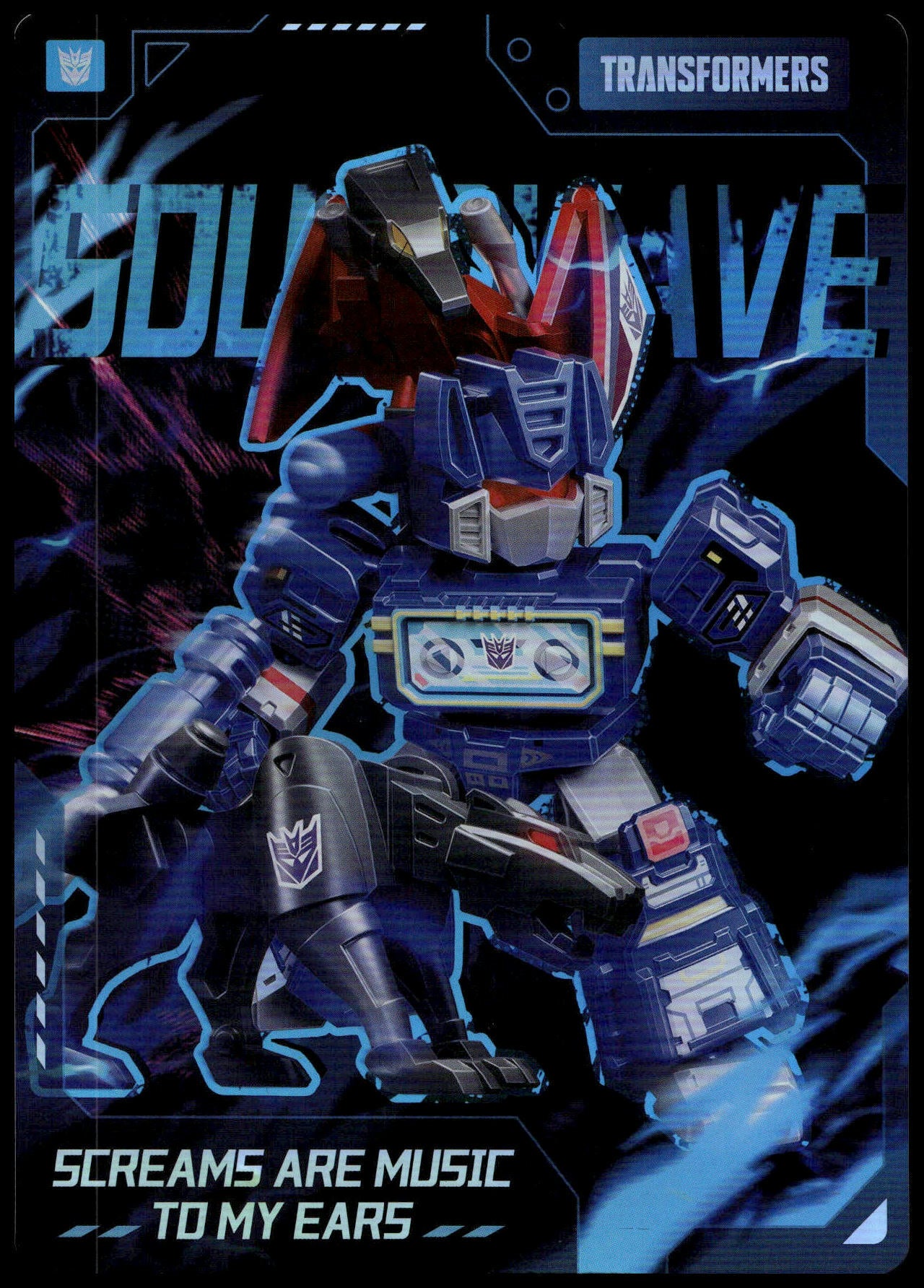 BLOKEES TRANSFORMERS SOUNDWAVE SCREAMS ARE MUSIC TO MY EARS COLLECTOR CARD