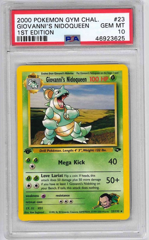 2000 POKEMON GYM CHALLENGE GIOVANNI'S NIDOQUEEN #23 PSA 10