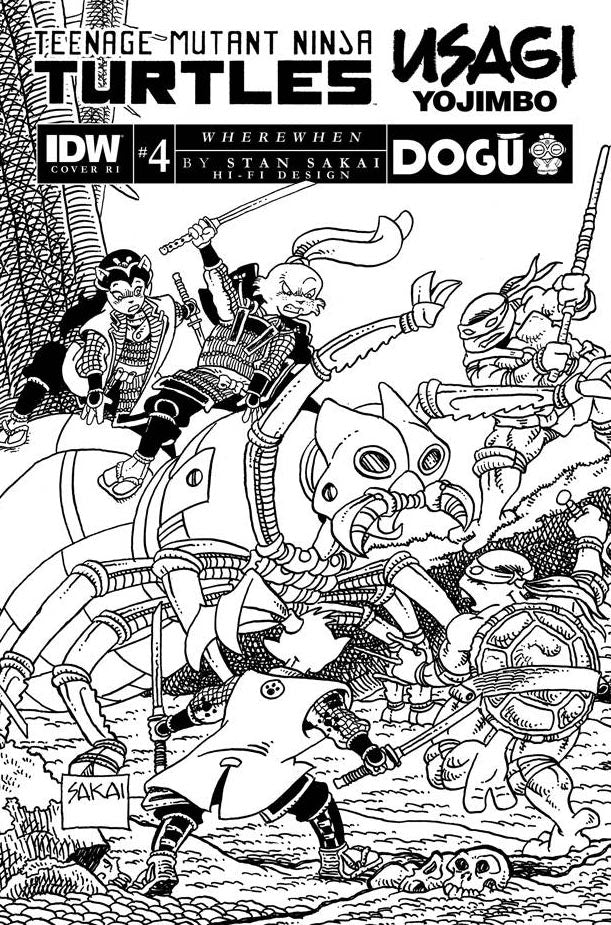 TMNT USAGI YOJIMBO WHEREWHEN (2023) #4 CVR D 25 COPY INCV B&W SAKAI