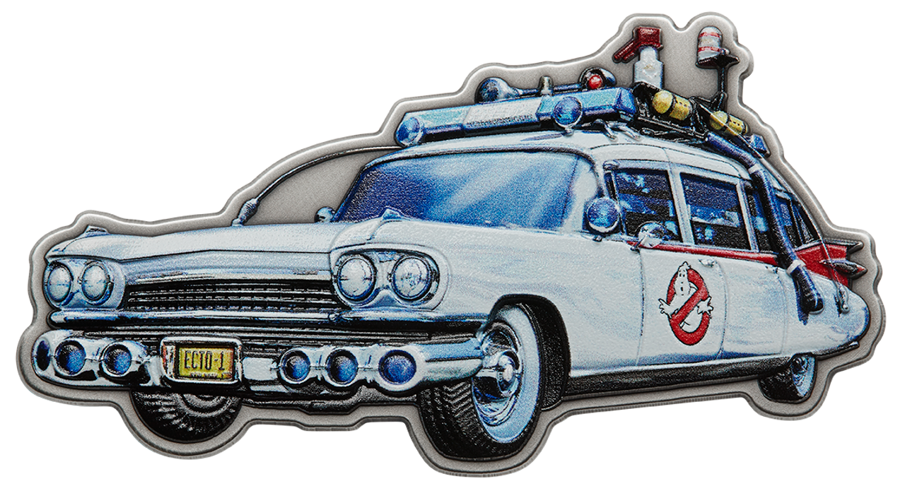 2024 GHOSTBUSTERS 2oz SILVER ECTO 1 SHAPED COIN