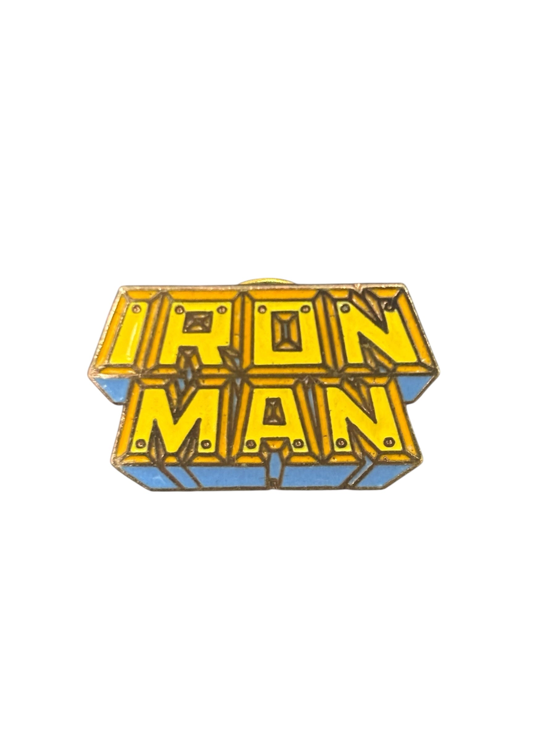 VINTAGE PLANET STUDIOS IRON MAN LOGO ENAMEL PIN (1988) #019
