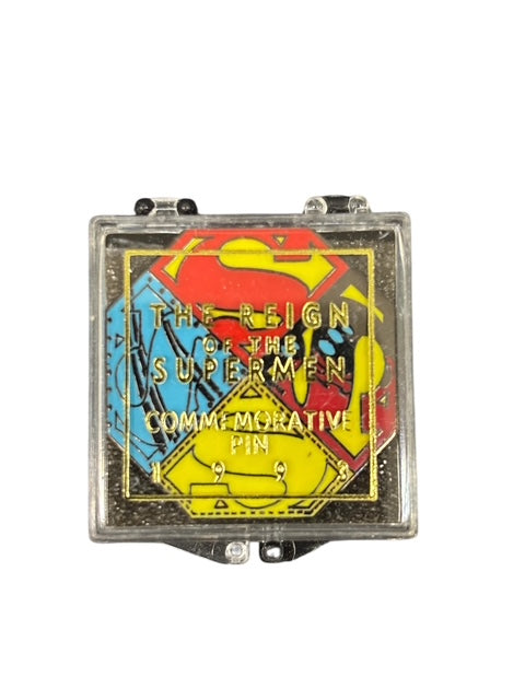 VINTAGE REIGN OF THE SUPERMAN COMMEMORATIVE ENAMEL PIN (1993)