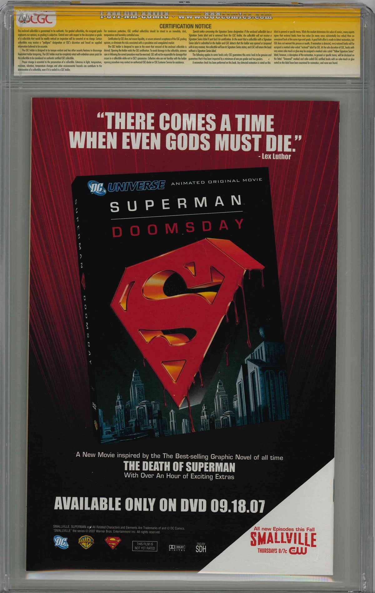 CGC Y: THE LAST MAN (2002) #58 (9.8) SIGNATURE SERIES - SIGNED BY BRIAN K VAUGHAN