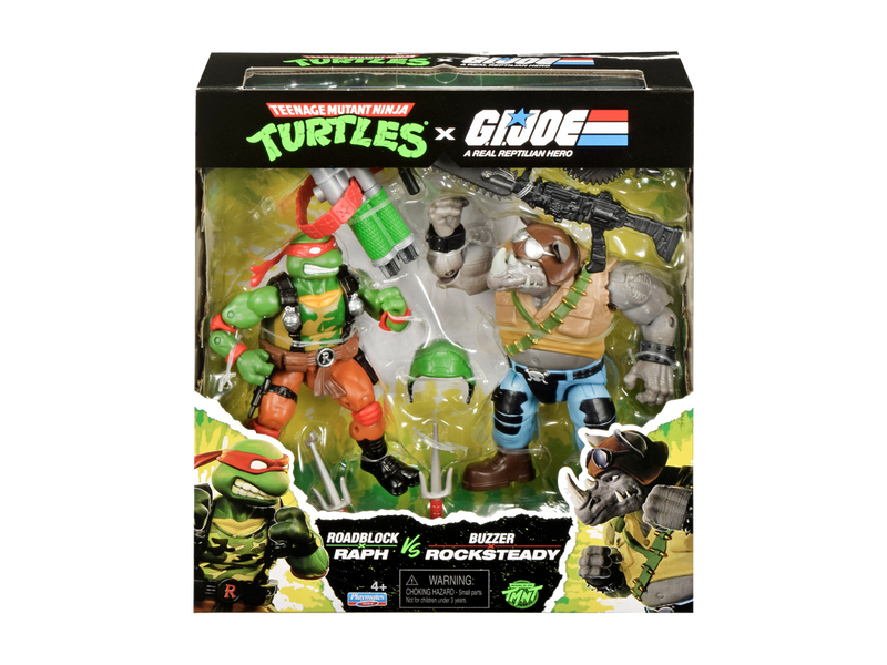 TEENAGE MUTANT NINJA TURTLES X G.I JOE ROADBLOCK RAPH VS BUZZER ROCKSTEADY 2 PACK AF