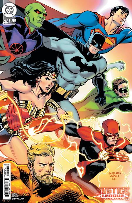 JUSTICE LEAGUE UNLIMITED (2024) #4 CVR G INC 1:50 GAVIN GUIDRY CARD STOCK VAR