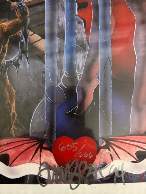 VINTAGE (1994) GOTHIC NIGHTS PRINT - SIGNED BY TIM VIGIL AND LTD TO 666 COPIES
