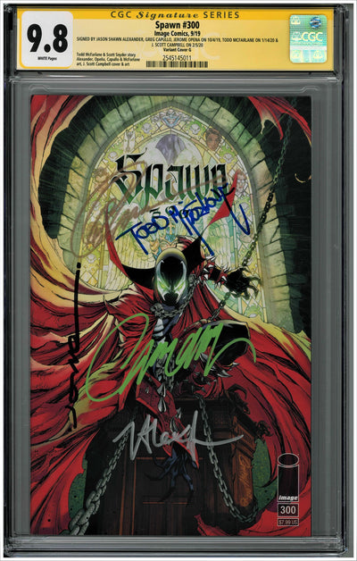 CGC SPAWN #300 VARIANT COVER G (9.8) SS - SIGNED BY MCFARLANE, CAMPBELL, CAPULLO, ALEXANDER & OPENA