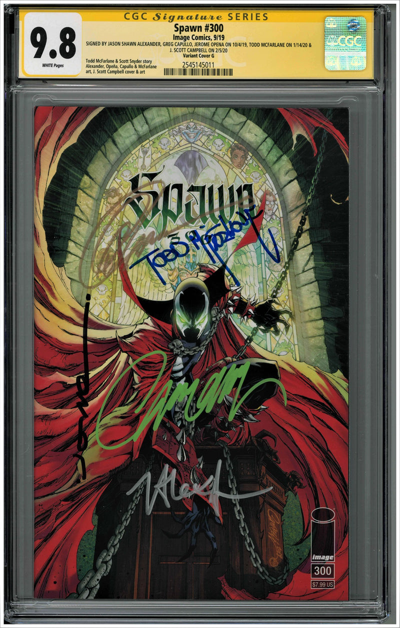 CGC SPAWN #300 VARIANT COVER G (9.8) SS - SIGNED BY MCFARLANE, CAMPBELL, CAPULLO, ALEXANDER & OPENA
