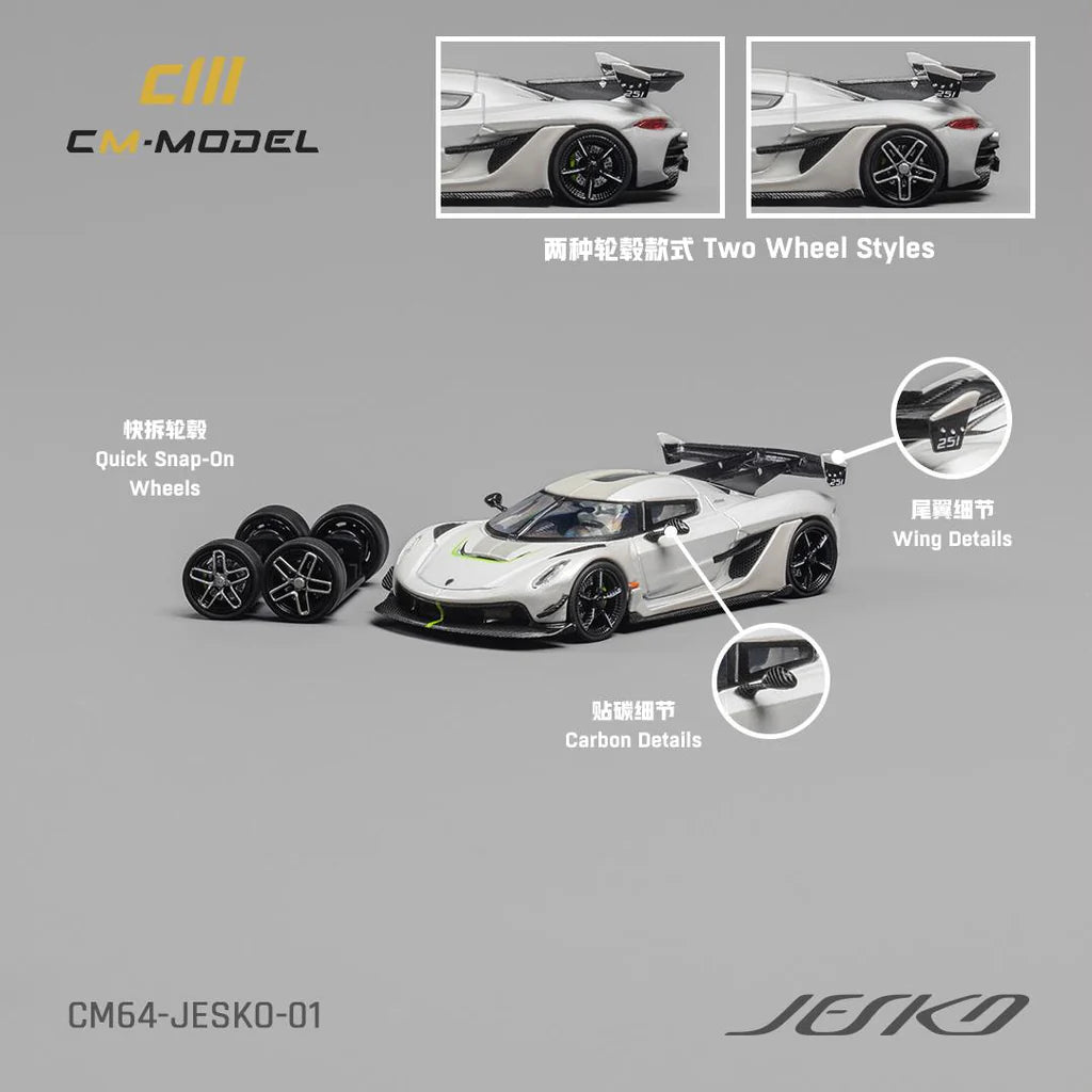 CM MODEL 1/64 KOENIGSEGG JESKO ATTACK PEARL WHITE