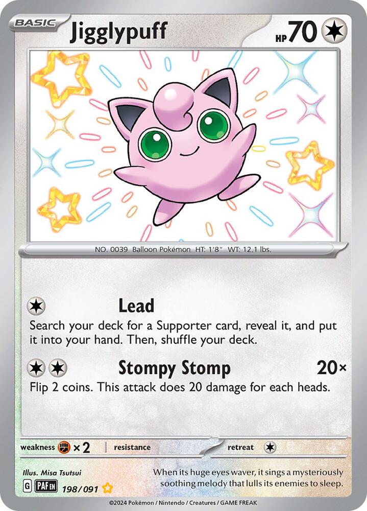 POKEMON TCG: PALDEAN FATES JIGGLYPUFF 198/091 SHINY RARE