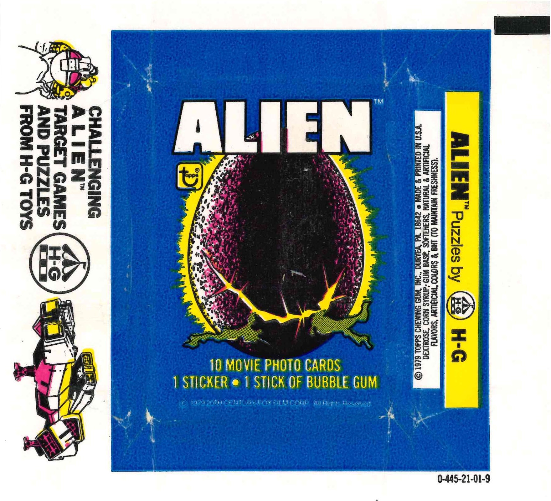 1979 TOPPS ALIENS EMPTY WRAPPER - H-G PUZZLES