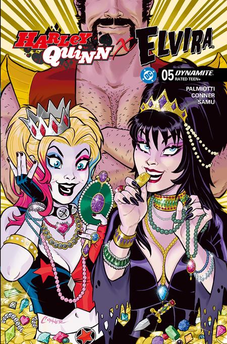 HARLEY QUINN X ELVIRA (2025) #5 CVR H INC 1:10 AMANDA CONNER JEWELS VAR