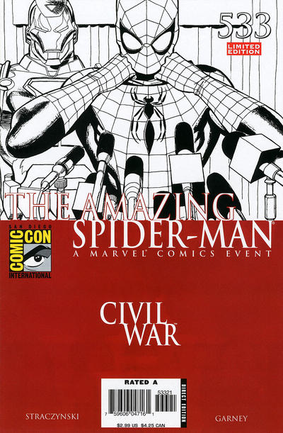 AMAZING SPIDER-MAN (1998) #533 CW SAN DIEGO COMIC-CON SKETCH EXCLUSIVE