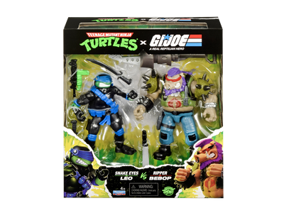 TEENAGE MUTANT NINJA TURTLES X G.I JOE SNAKE EYES LEO VS RIPPER BEBOP 2 PACK AF