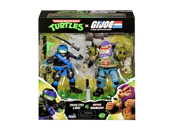 TEENAGE MUTANT NINJA TURTLES X G.I JOE SNAKE EYES LEO VS RIPPER BEBOP 2 PACK AF