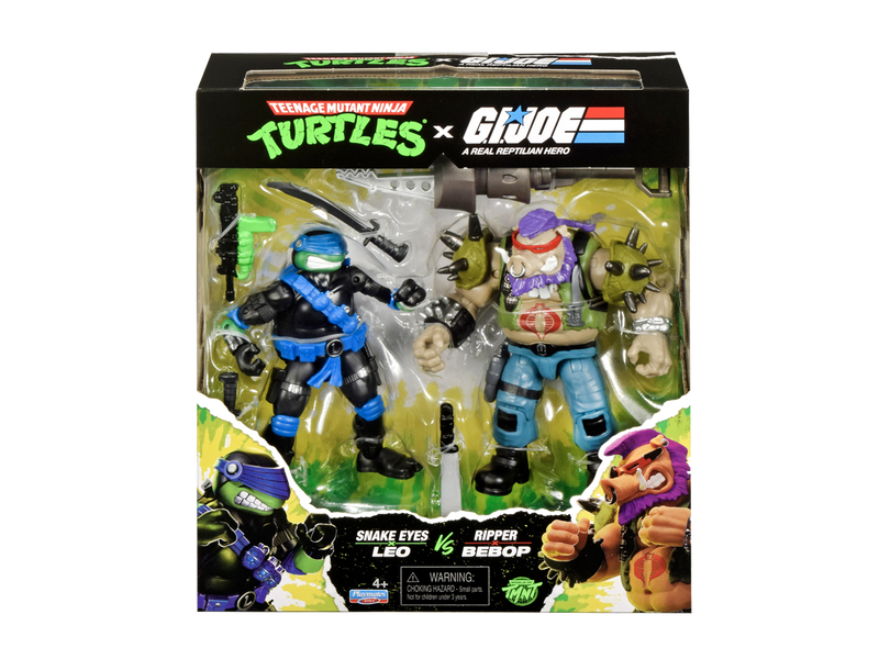 TEENAGE MUTANT NINJA TURTLES X G.I JOE SNAKE EYES LEO VS RIPPER BEBOP 2 PACK AF