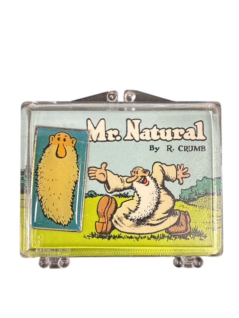 VINTAGE ROBERT CRUMB "MR NATURAL" PIN IN CASE
