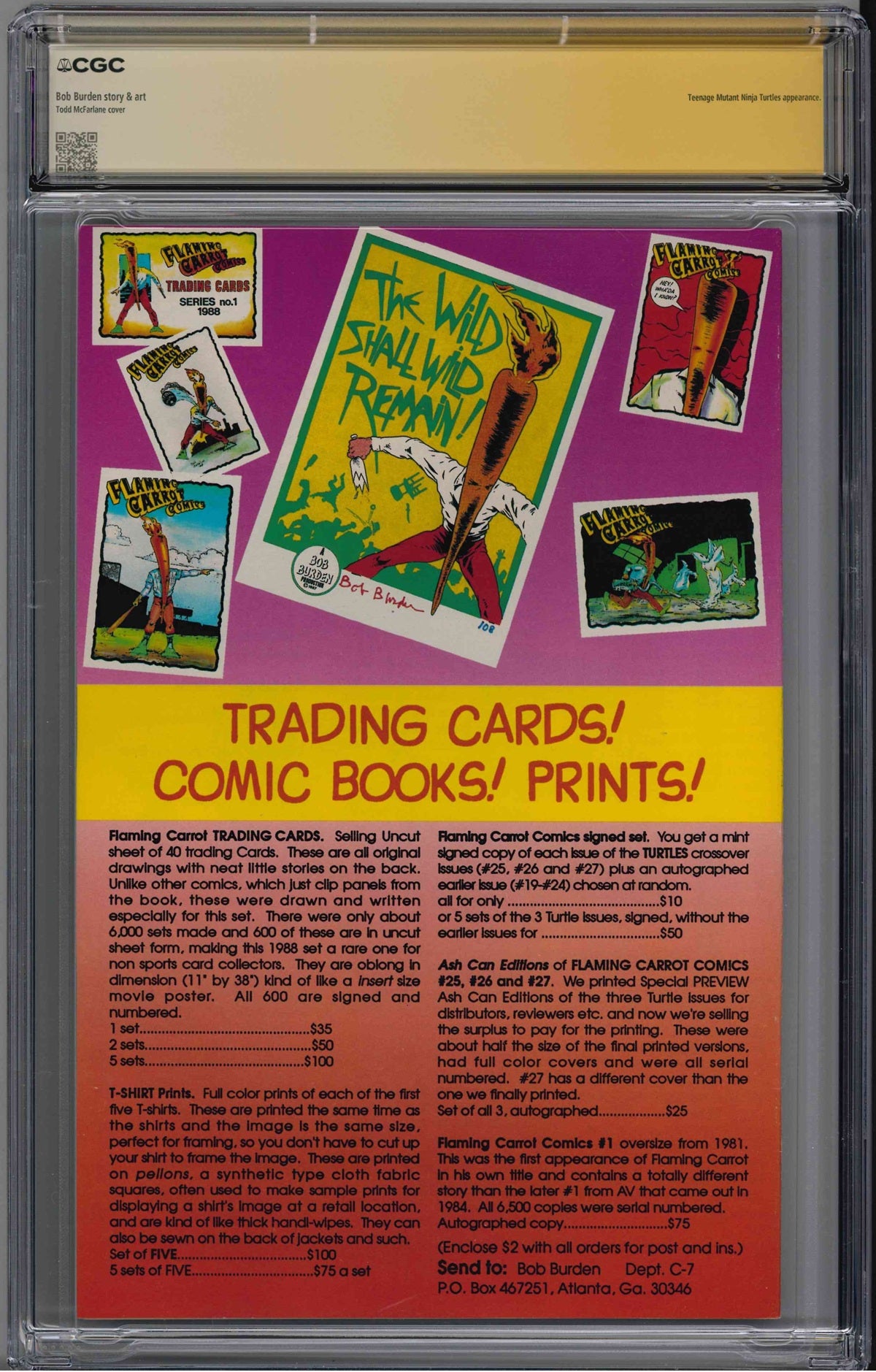 CGC FLAMING CARROT (1991) #27 (9.8) SIGNATURE SERIES - SIGNED BY TODD MCFARLANE