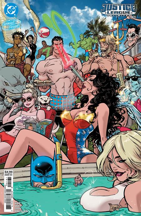 JUSTICE LEAGUE UNLIMITED (2024) #21 CVR F KAARE ANDREWS SWIMSUIT CARD STOCK VAR