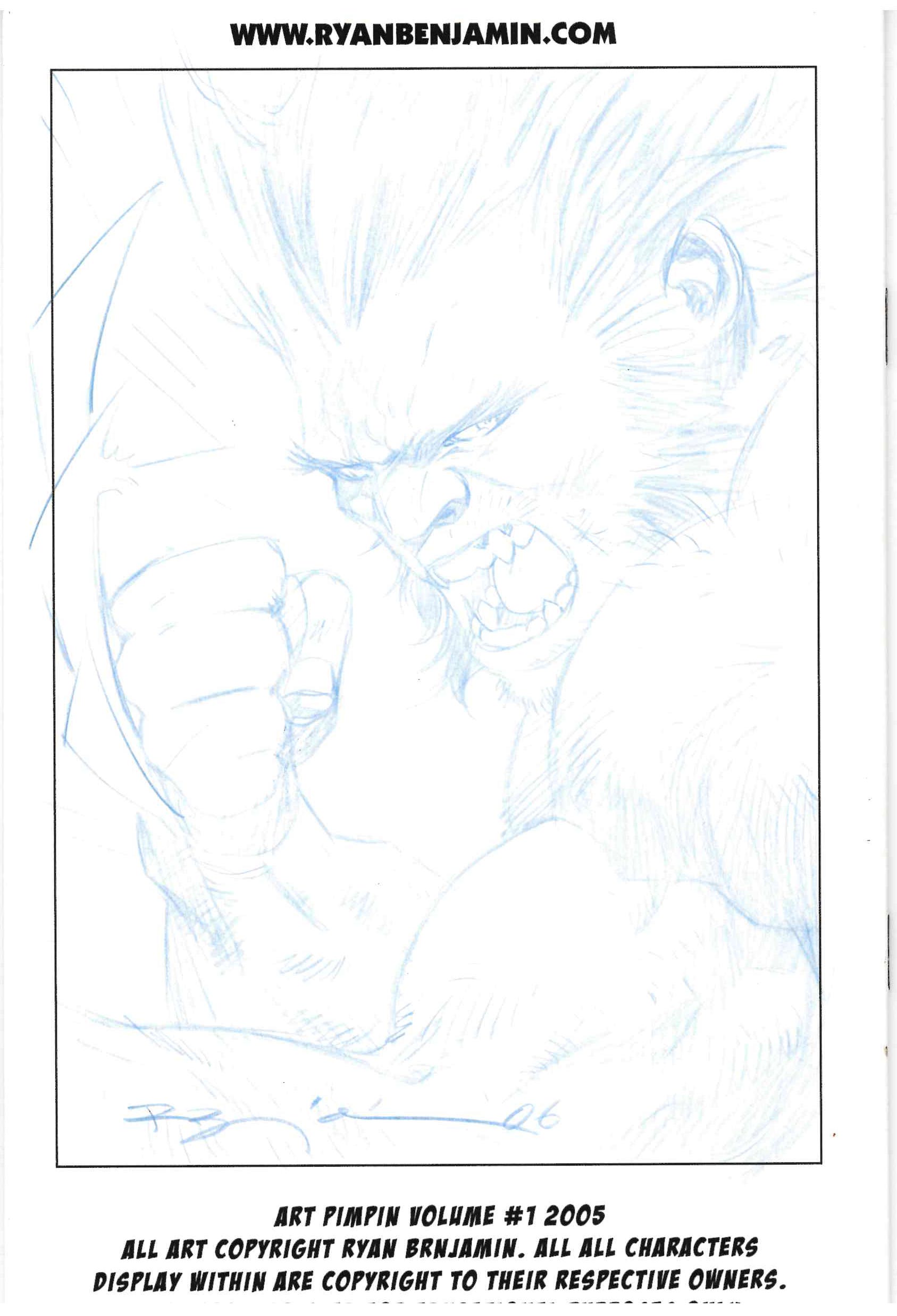 *SIGNED/ORIGINAL PENCIL DRAWING* RYAN BENJAMIN ART PIMPN'! SKETCHBOOK #1 (2005)