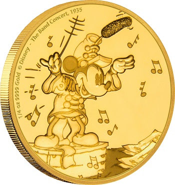 DISNEY MICKEY THROUGH THE AGES - THE BAND CONCERT 1/4 oz GOLD COIN - PLEASE SEE NOTES