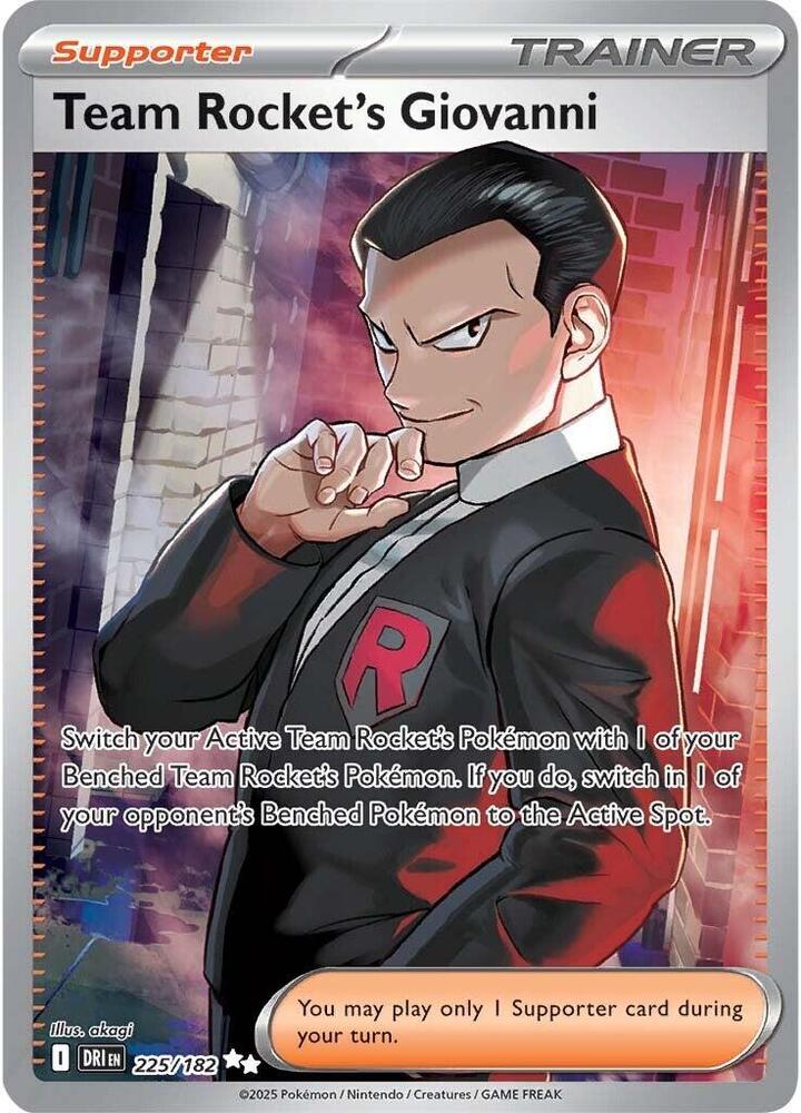 POKEMON TCG: DESTINED RIVALS TEAM ROCKETS GIOVANNI 225/182 ILLUSTRATION RARE