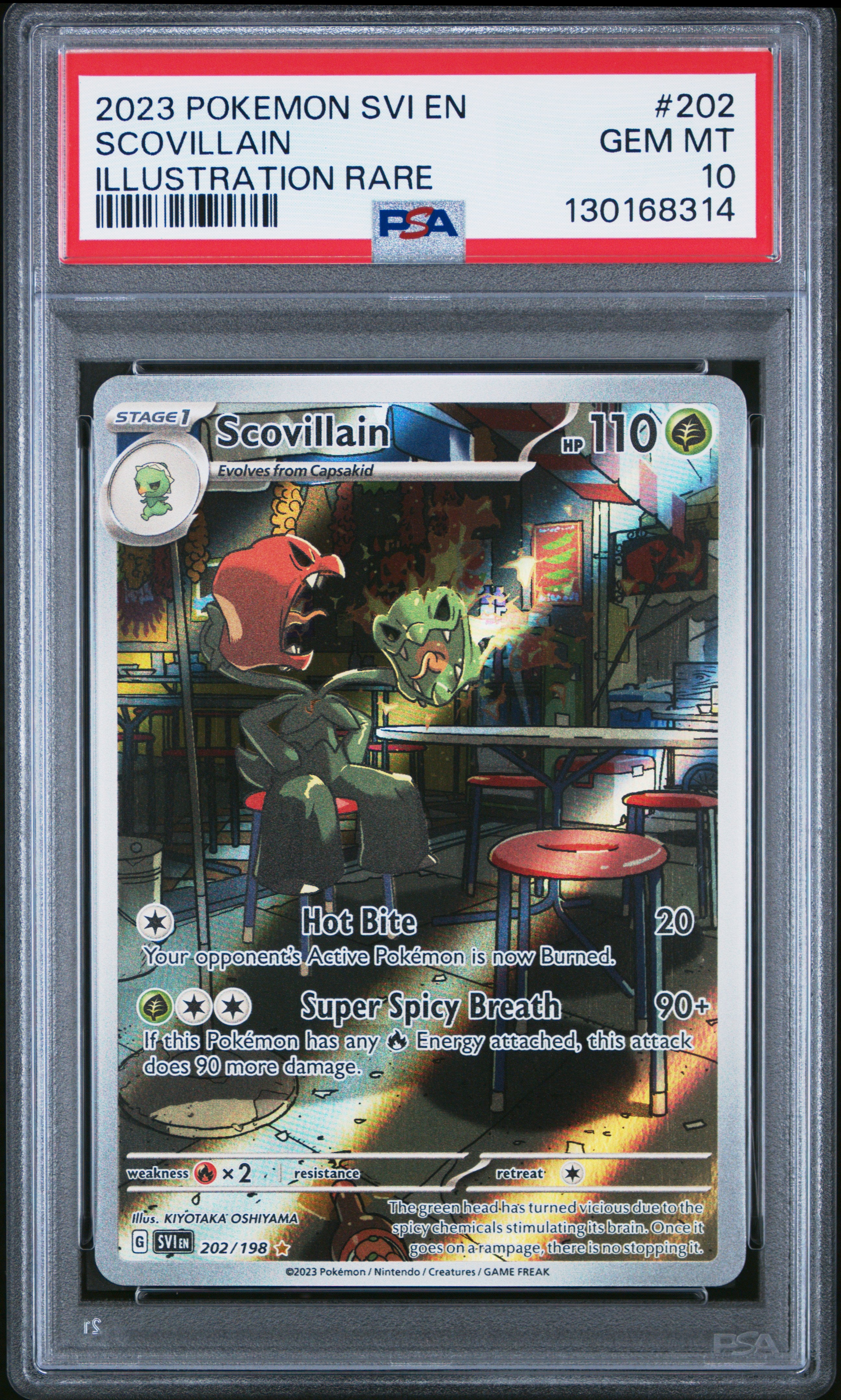2023 POKEMON SVI EN #202 SCOVILLAIN ILLUSTRATION RARE PSA 10