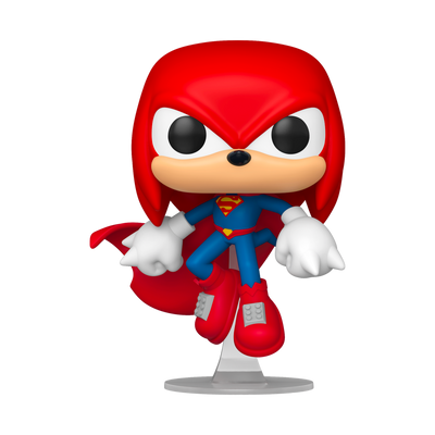 POP JUSTICE LEAGUE X SONIC THE HEDGEHOG KNUCKLES AS SUPERMAN VINYL FIG