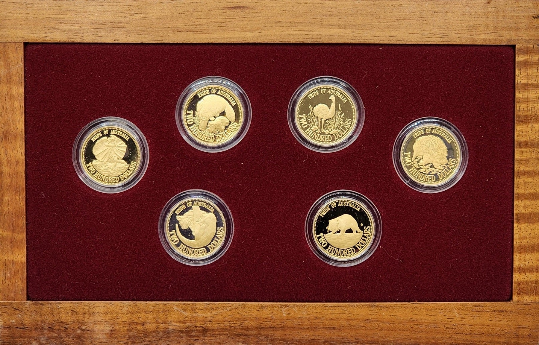 1989-1994 $200 GOLD COIN COLLECTION: PRIDE OF AUSTRALIA (6 COINS 10gm EACH)