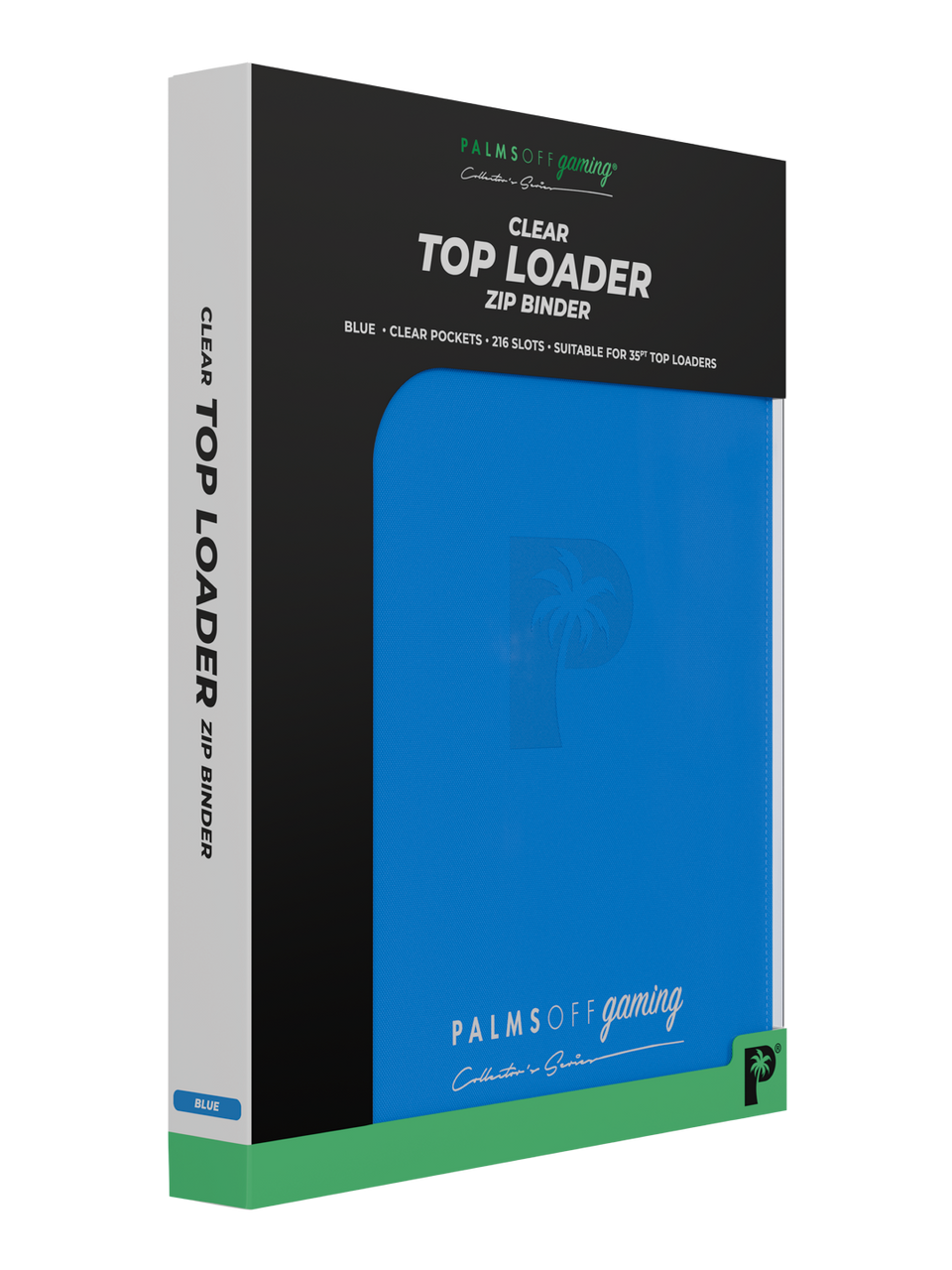 PALMS OFF GAMING COLLECTORS SERIES 9 POCKET BLUE ZIP TOP LOADER BINDER