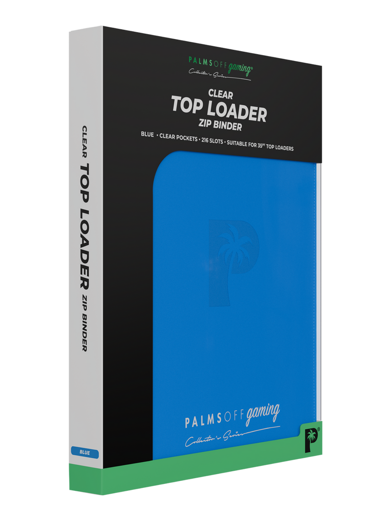 PALMS OFF GAMING COLLECTORS SERIES 9 POCKET BLUE ZIP TOP LOADER BINDER