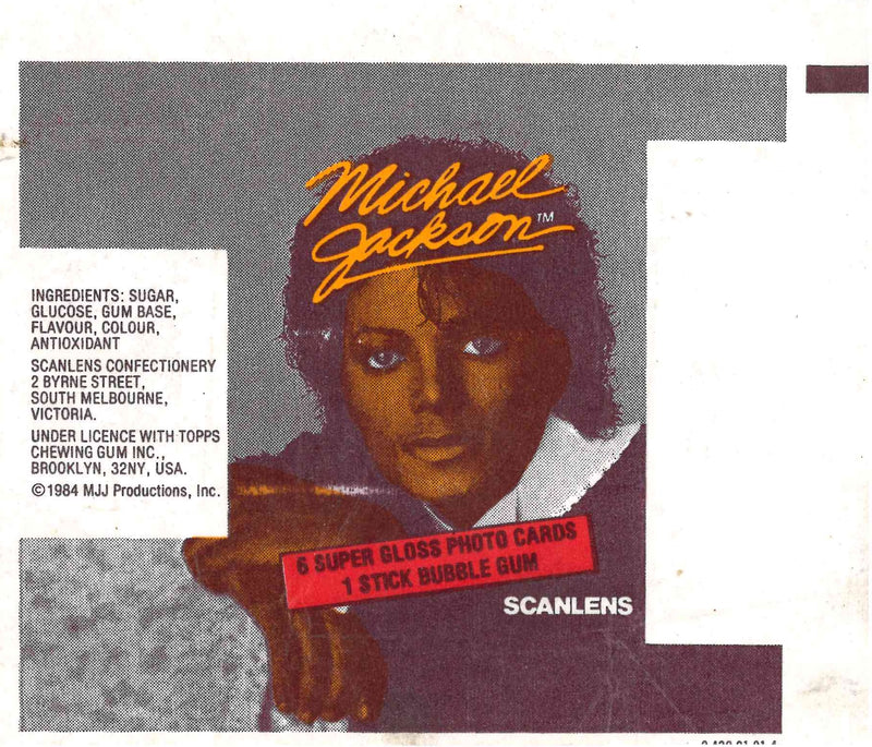 1984 SCANLENS MICHAEL JACKSON EMPTY WRAPPER