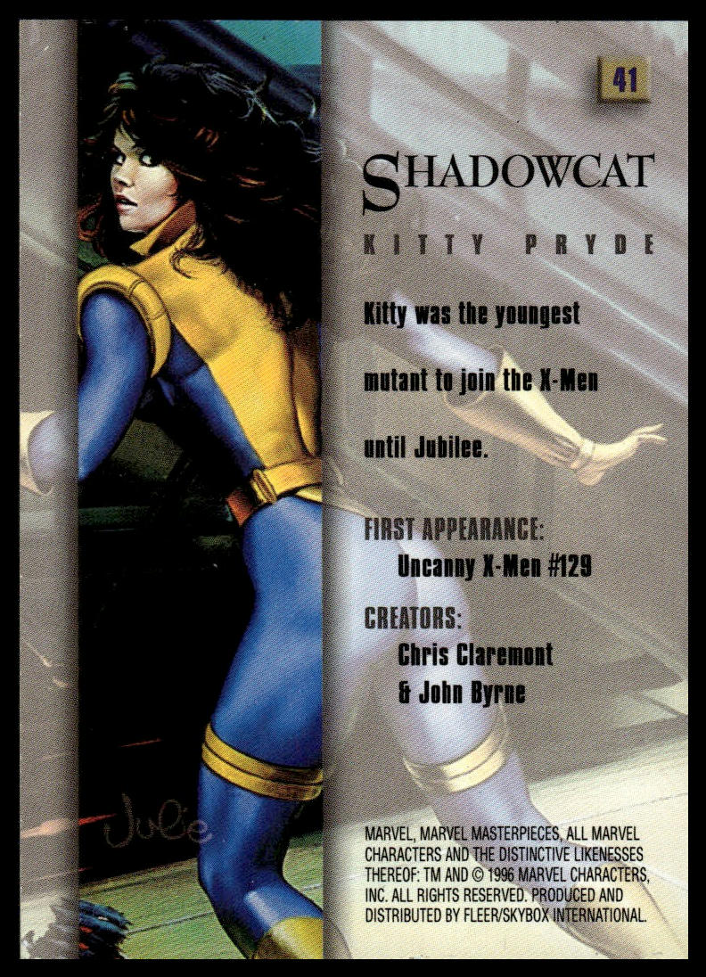 1996 FLEER SKYBOX MARVEL MASTERPIECES #41 SHADOWCAT