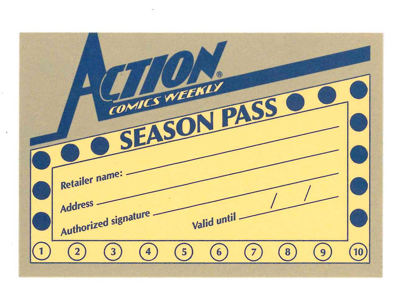 VINTAGE DC COMICS ACTION COMICS WEEKLY SEASON PASS (1988)