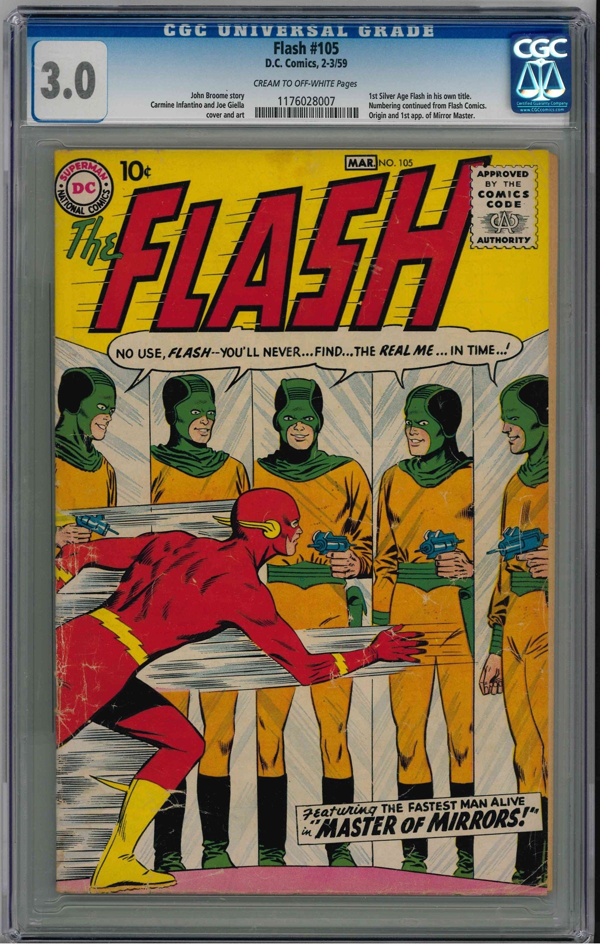 CGC FLASH (1959) #105 (3.0) - 1ST SILVER AGE FLASH