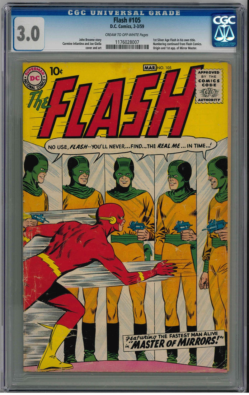CGC FLASH (1959) #105 (3.0) - 1ST SILVER AGE FLASH