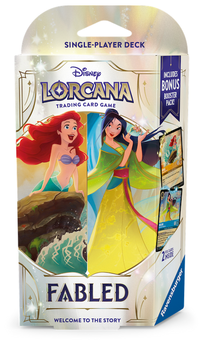DISNEY LORCANA TCG: S9 FABLED AMBER/SAPPHIRE ARIEL/MULAN STARTER DECK