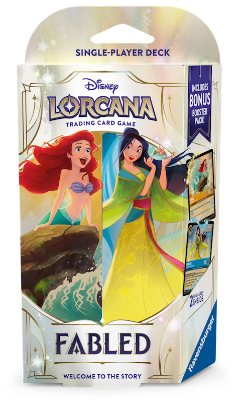 DISNEY LORCANA TCG: S9 FABLED AMBER/SAPPHIRE ARIEL/MULAN STARTER DECK