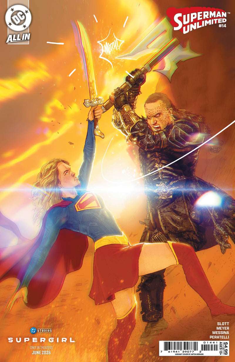 SUPERMAN UNLIMITED (2025) #14 CVR D MITCH GERADS SUPERGIRL MOVIE CARD STOCK VAR (THE REIGN OF THE SUPERBOYS)