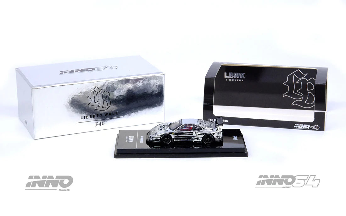 INNO64 1/64 LIBERTY WALK FERRARI F40 CHROME SILVER - CHASE