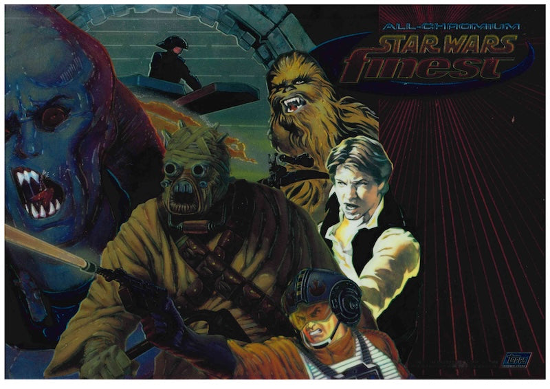 1997 TOPPS STAR WARS FINEST ALL-CHROMIUM UNCUT PROMO CARD SHEET