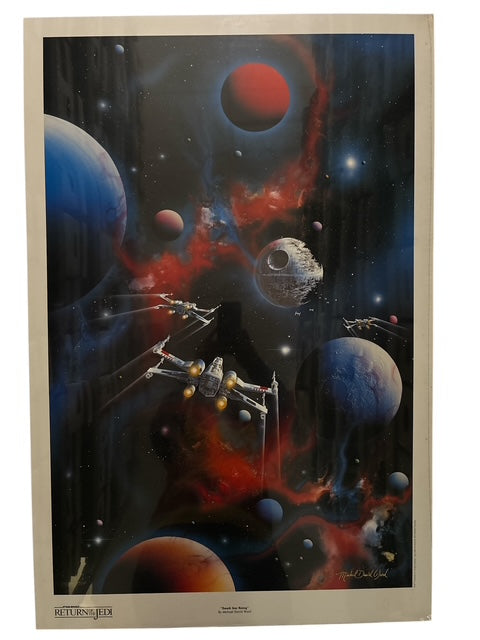 VINTAGE (1993) STAR WARS RETURN OF THE JEDI DEATH STAR RISING PRINT - SIGNED BY MICHAEL DAVID WARD AND LIMITED TO 2500