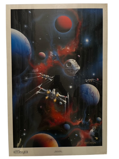 VINTAGE (1993) STAR WARS RETURN OF THE JEDI DEATH STAR RISING PRINT - SIGNED BY MICHAEL DAVID WARD AND LIMITED TO 2500
