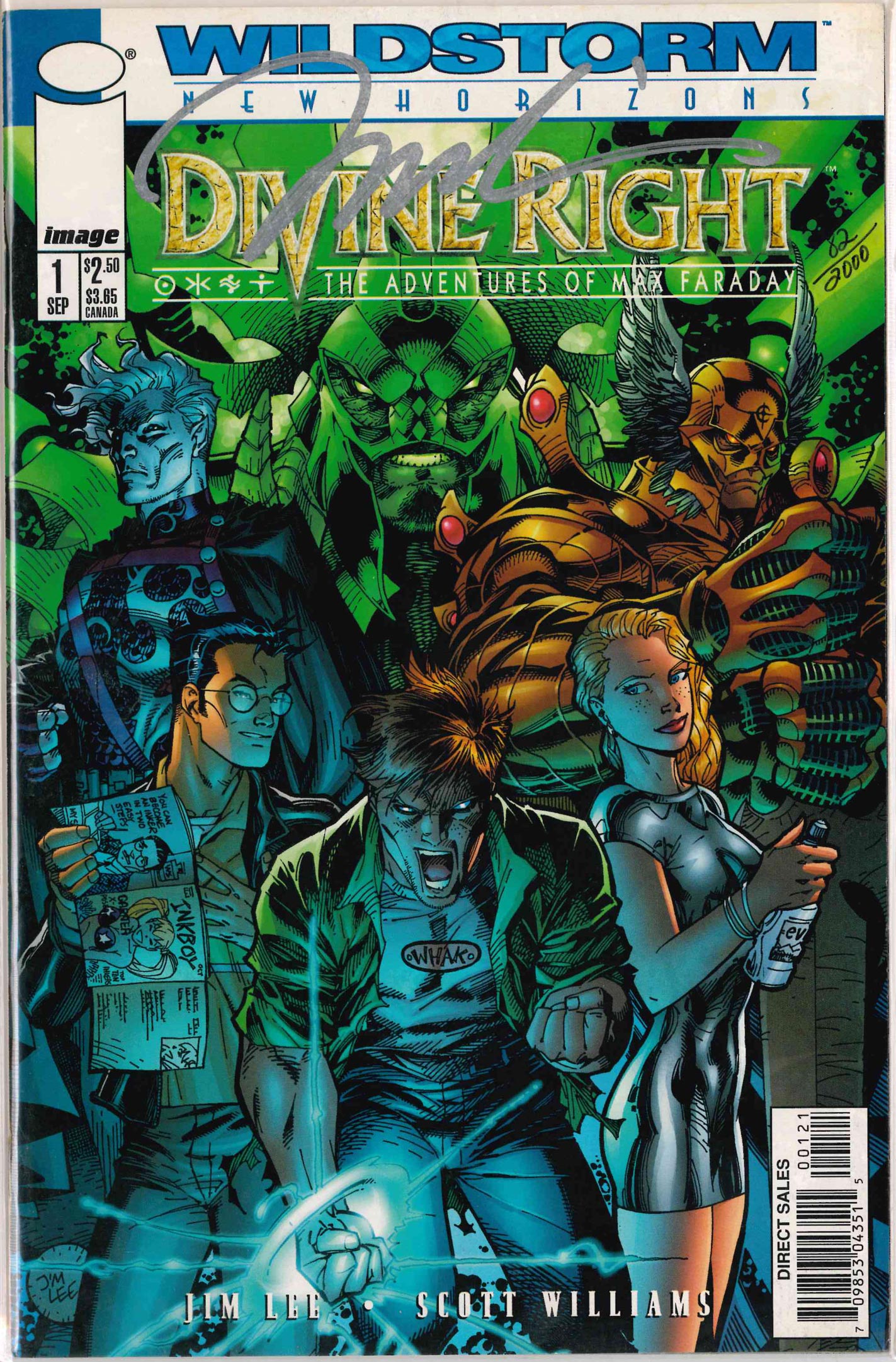 DIVINE RIGHT THE ADVENTURES OF MAX FARADAY (1997) #1 DYNAMIC FORCE AUTOGRAPHED EDITION SIGNED BY JIM LEE