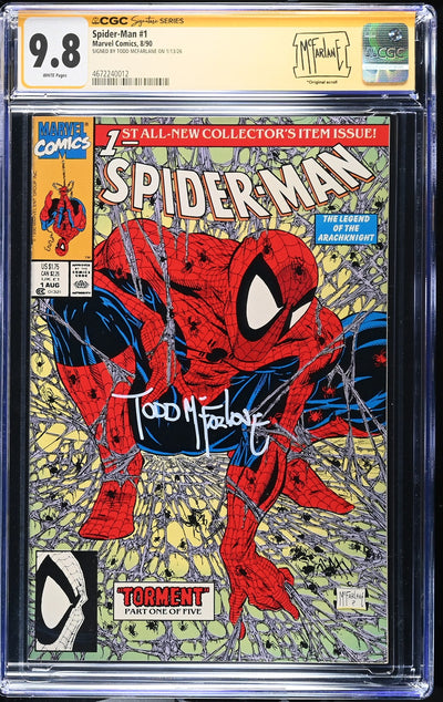 CGC SPIDER-MAN (1990) #1 (9.8) SIGNATURE SERIES - SIGNED BY TODD MCFARLANE