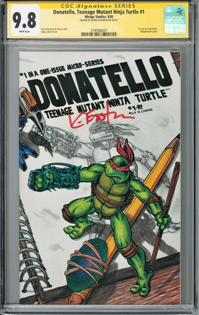 CGC DONATELLO, TEENAGE MUTANT NINJA TURTLE #1 (9.8) SIGNATURE SERIES - SIGNED BY KEVIN EASTMAN