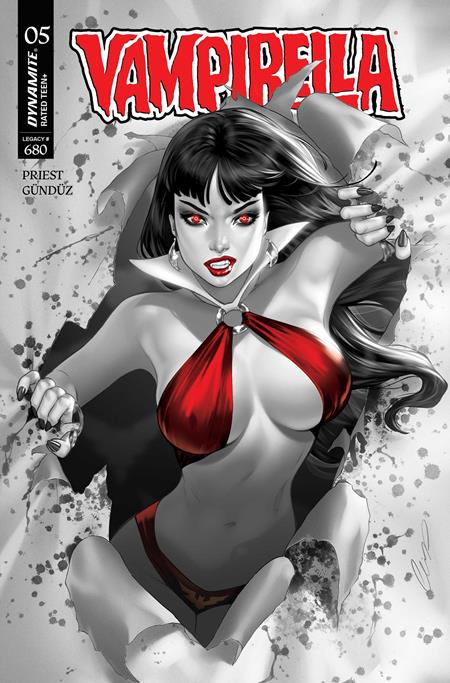 VAMPIRELLA (2025) #5 CVR P INC 1:7 ELIAS CHATZOUDIS B&W FOC BONUS VAR