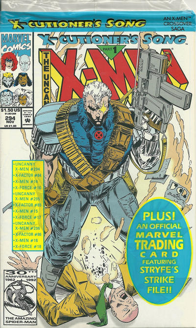 UNCANNY X-MEN (1963) #294 POLYBAGGED (NM) - OPENED BAG WITH TRADING CARD