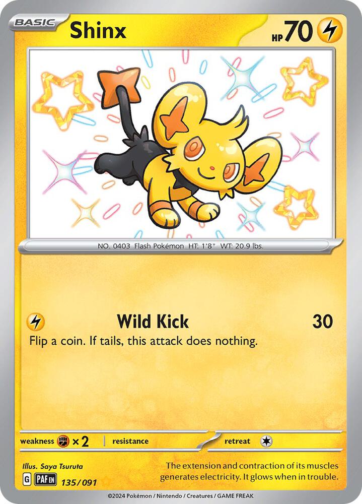 POKEMON TCG: PALDEAN FATES SHINX 135/091 SHINY RARE