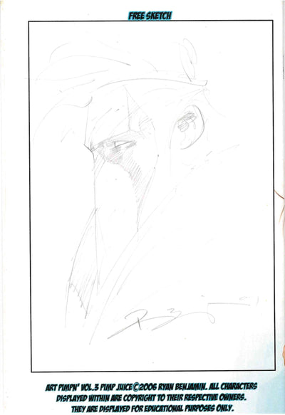 *SIGNED/ORIGINAL PENCIL DRAWING* RYAN BENJAMIN ART PIMPN'! SKETCHBOOK #3 (2007)
